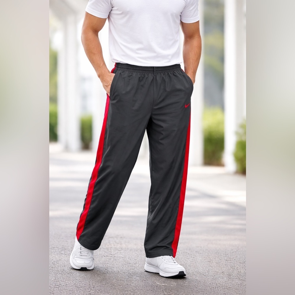 NIKE DRI-FIT Men's gray and Crimson athletic casual sporty Joggers/size XL
